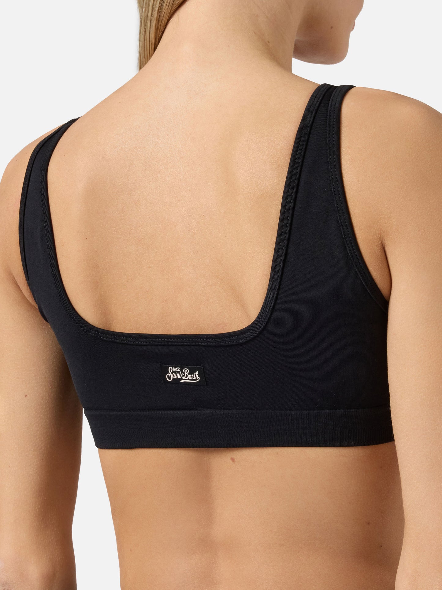 Black stretch technical fabric Fify sports top
