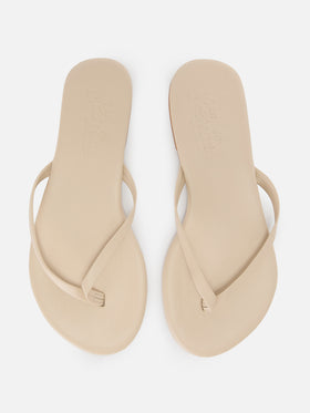 Essentials real leather flip flops in powder pink
