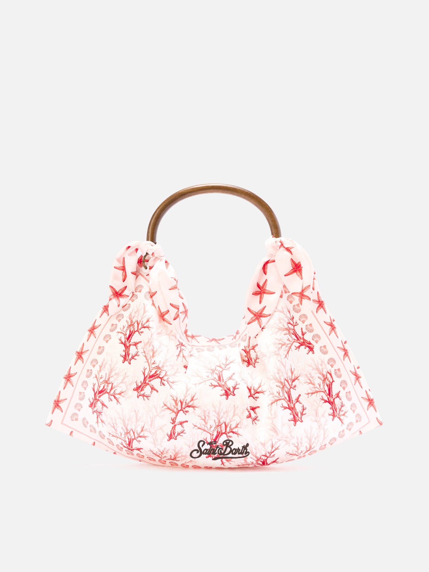 Foulard-Tasche mit weicher Struktur und Korallenmuster 