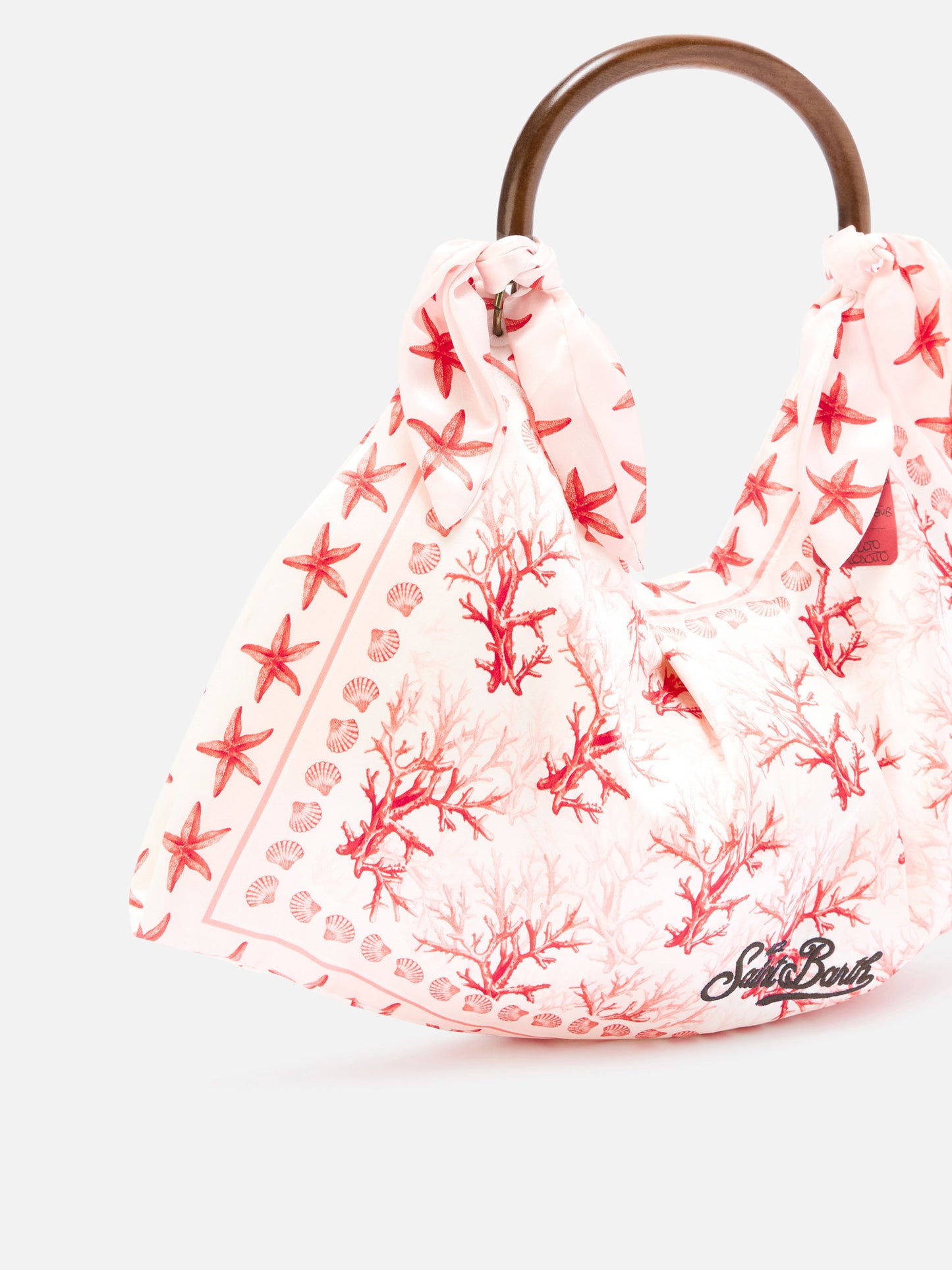 Foulard-Tasche mit weicher Struktur und Korallenmuster 