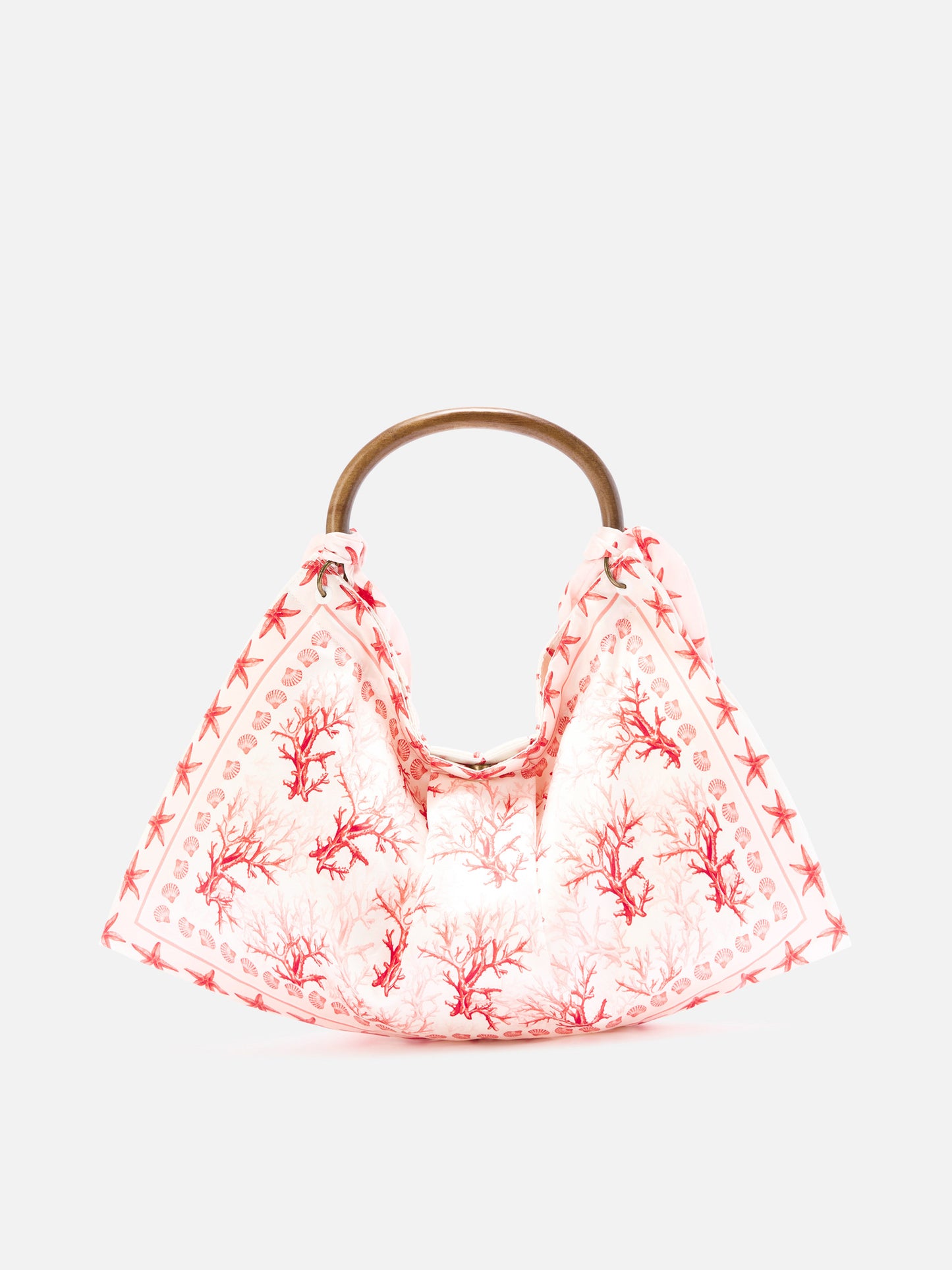 Foulard-Tasche mit weicher Struktur und Korallenmuster 