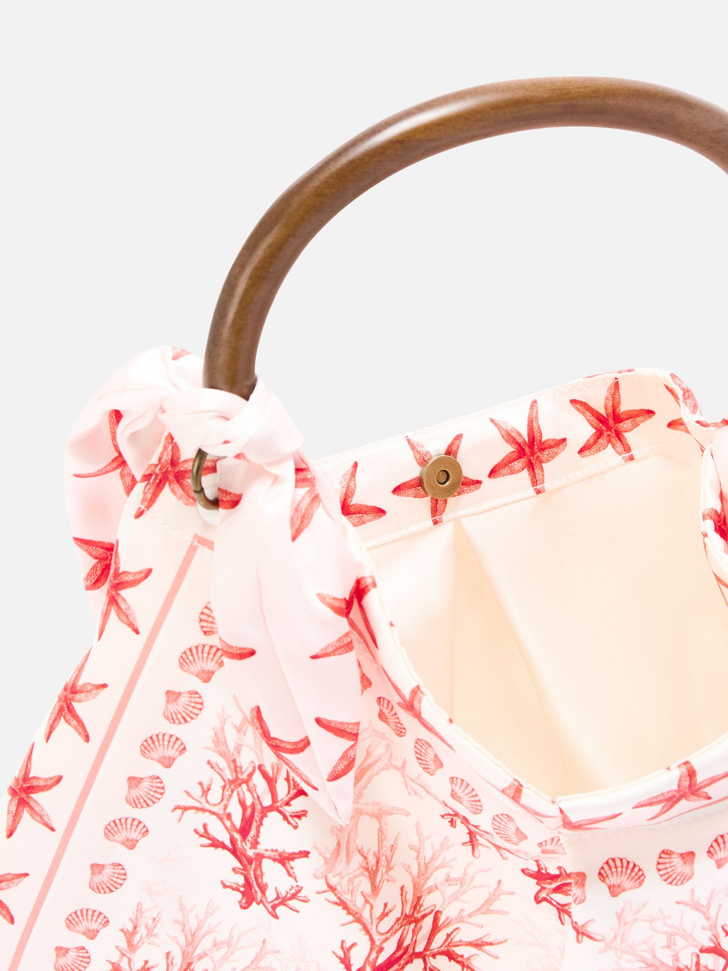 Foulard-Tasche mit weicher Struktur und Korallenmuster 