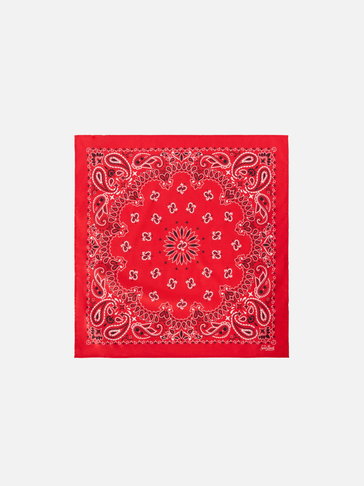 Foulard con stampa bandana rossa
