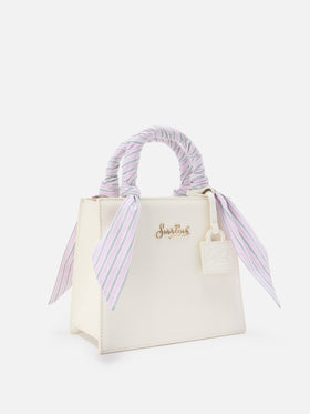 Foulard Band in cotone a righe rosa e verde