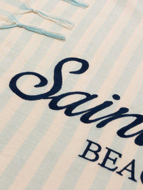 Light cotton Fouta beach towel with bluette striped print