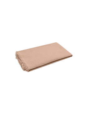 Telo mare FoutaSac in cotone a nido d'ape beige