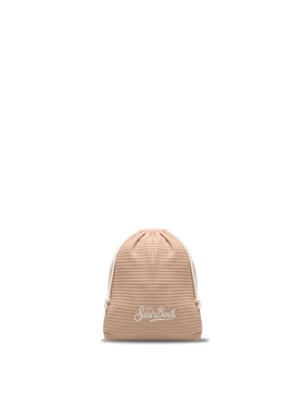 Telo mare FoutaSac in cotone a nido d'ape beige