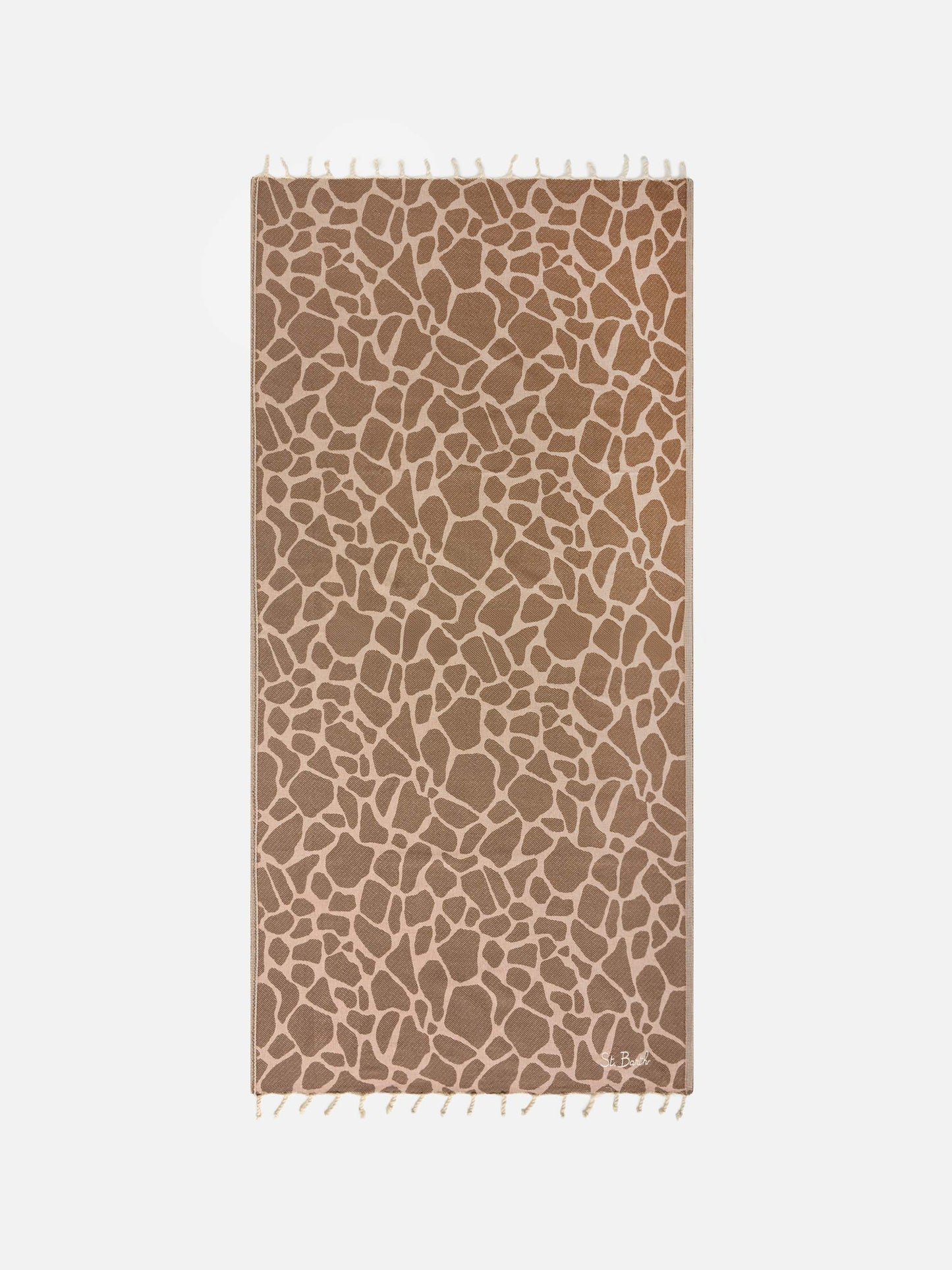 Serviette de plage en coton jacquard animalier Foutas 