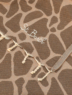 Serviette de plage en coton jacquard animalier Foutas 