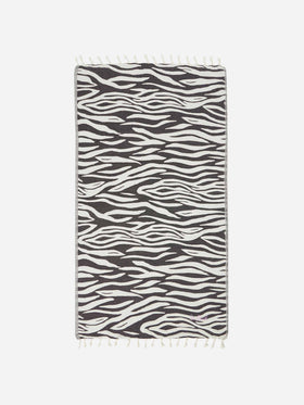 Foutas cotton beach towel with zebra jacquard