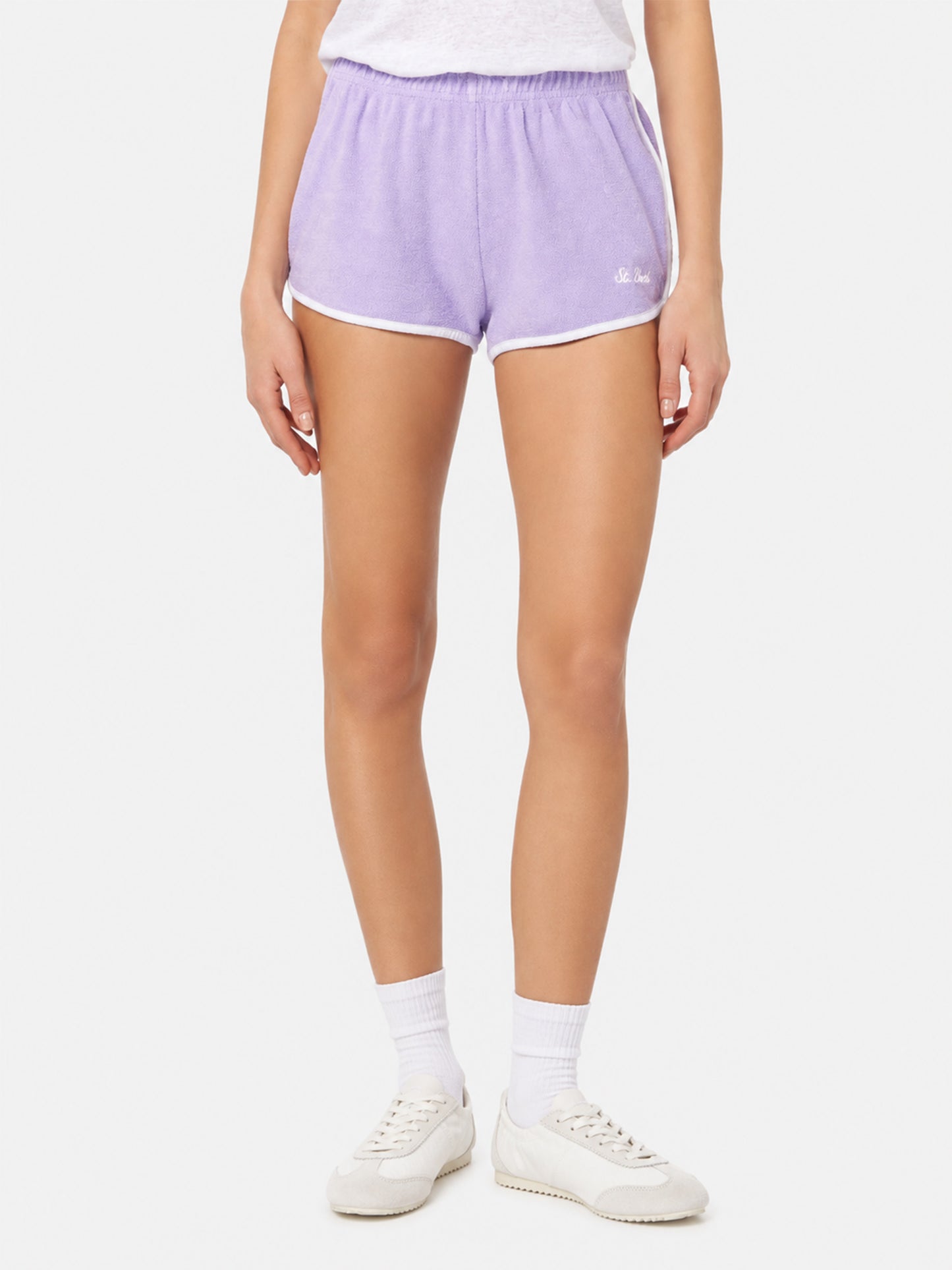 Terry Francine pull up shorts with piping