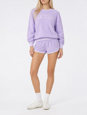 Terry Francine pull up shorts with piping