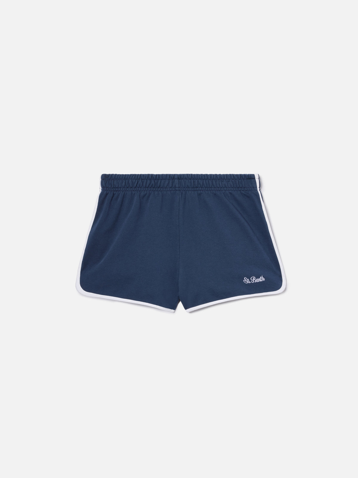 Navy blue Francine cotton shorts with logo embroidery