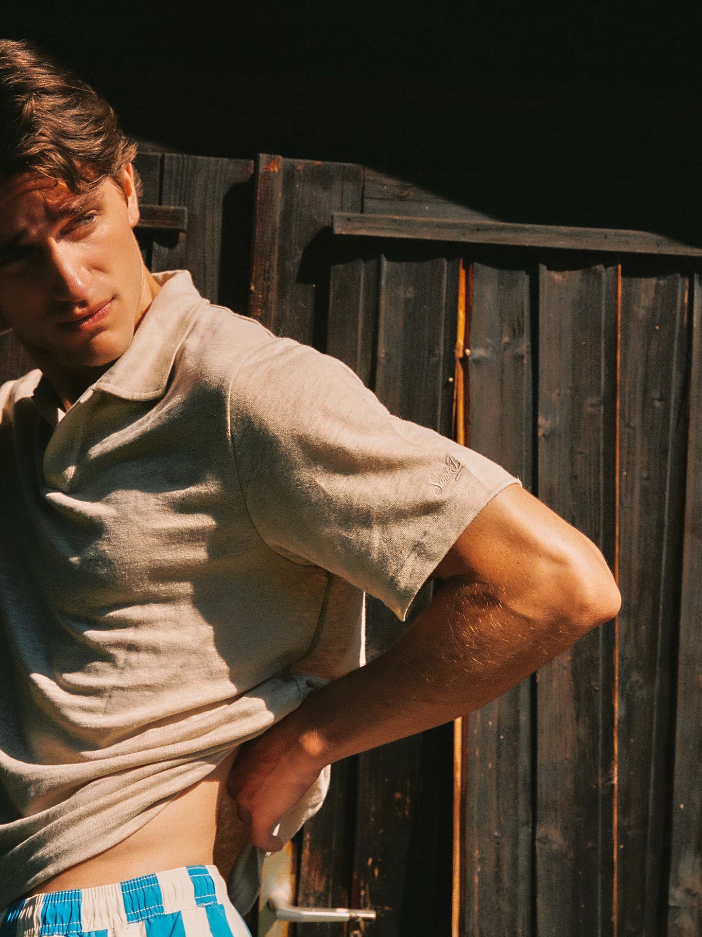 Polo Fraser in puro lino beige