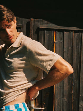 Polo Fraser in puro lino beige