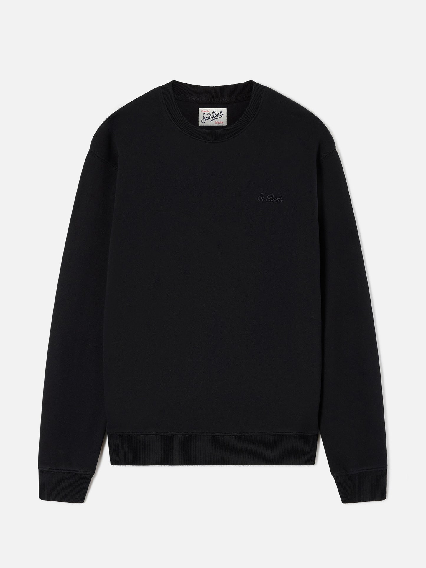 Fourseason Rundhals-Sweatshirt aus schwarzer Baumwolle 