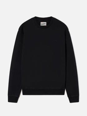 Fourseason Rundhals-Sweatshirt aus schwarzer Baumwolle 