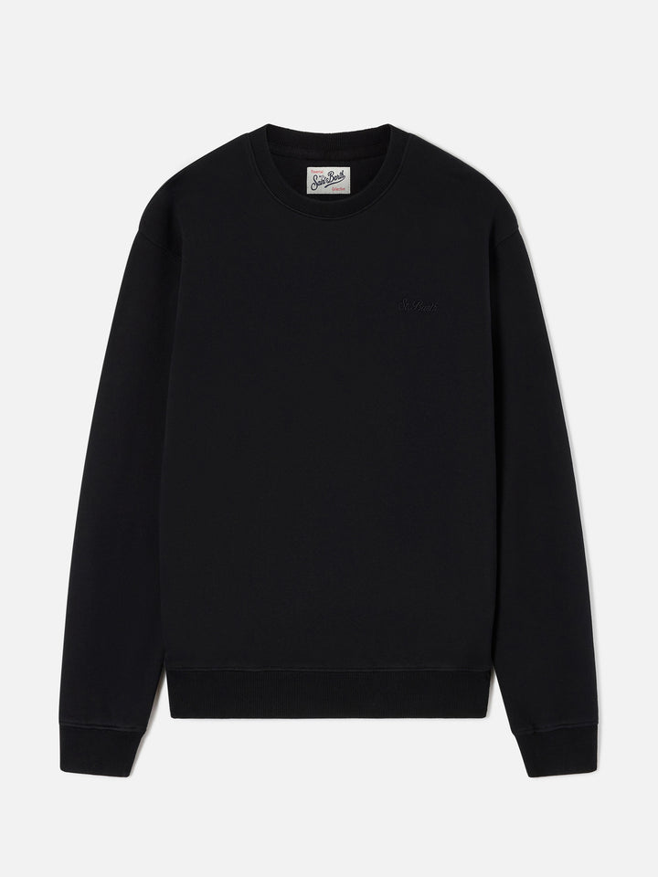 Fourseason crewneck sweatshirt in black cotton
