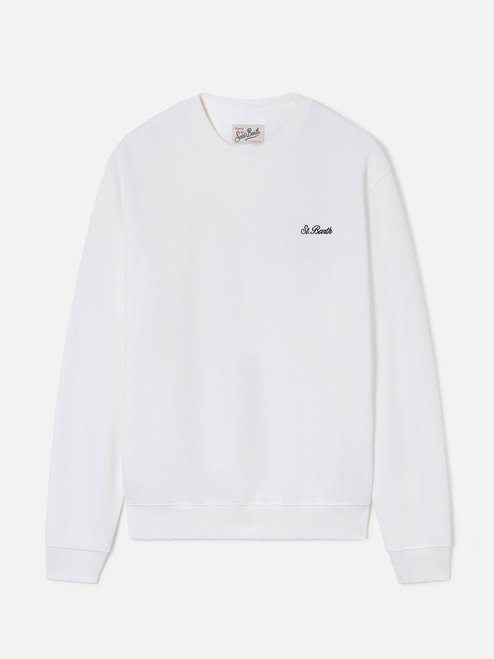 Fourseason crewneck sweatshirt in white cotton