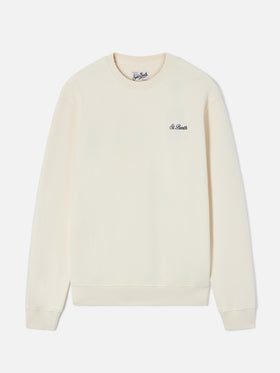 Fourseason Rundhals-Sweatshirt aus elfenbeinweißer Baumwolle 