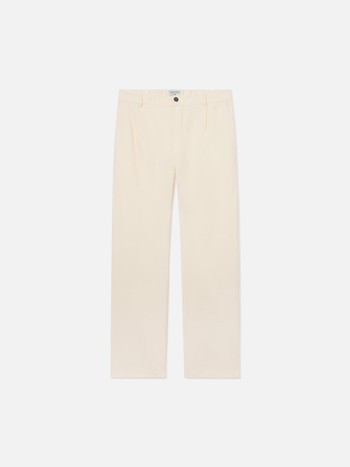 Pantaloni Fuji bianco panna in velluto a costine