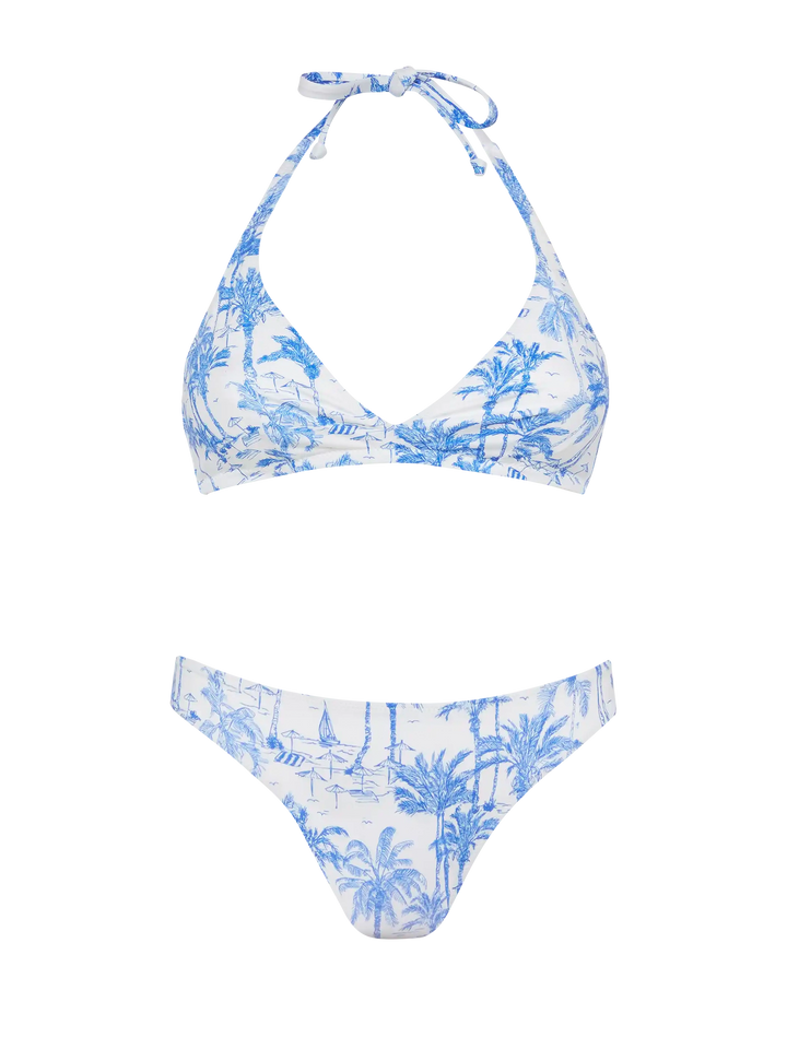 Bralette bikini Gaia Maia with toile de jouy print - MC2 Saint Barth