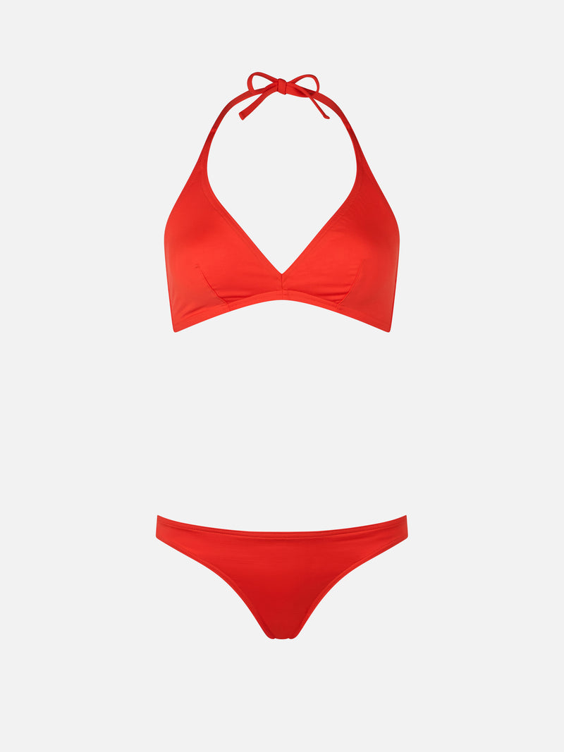 Orangefarbener Triangel-Bralette-Bikini für Damen von Gaia Maia