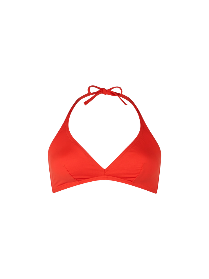 Woman triangle bralette orange top Gaia
