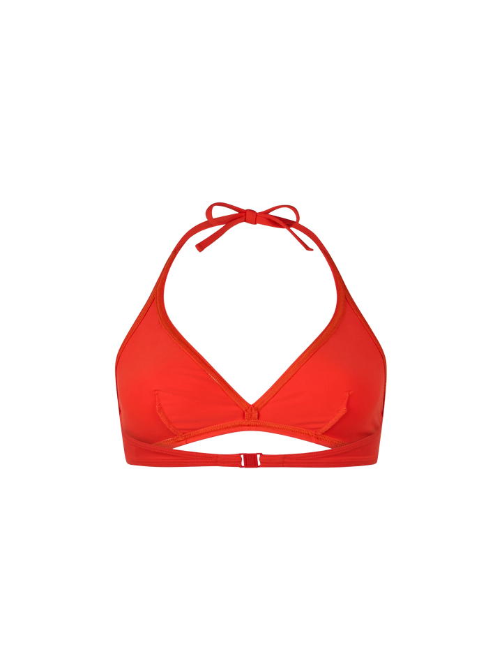 Woman triangle bralette orange top Gaia