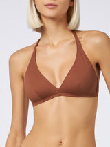 Damen Triangel-Bralette braunes Top Gaia