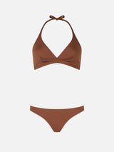 Bikini a bralette a triangolo marrone da donna Gaia Maia