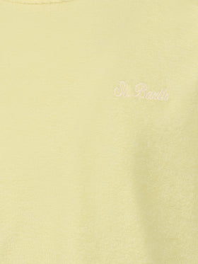 T-shirt da bambino in spugna giallo pallido Gary con ricamo St. Barth