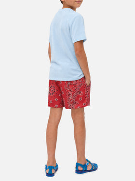 T-shirt Gary Jr bleu clair en tissu effet éponge avec logo brodé 