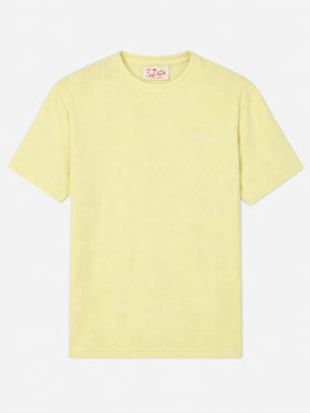 Yellow Gary terry T-shirt with logo embroidery