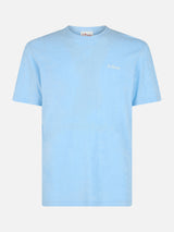 T-shirt da uomo azzurra in spugna Gary con ricamo St. Barth