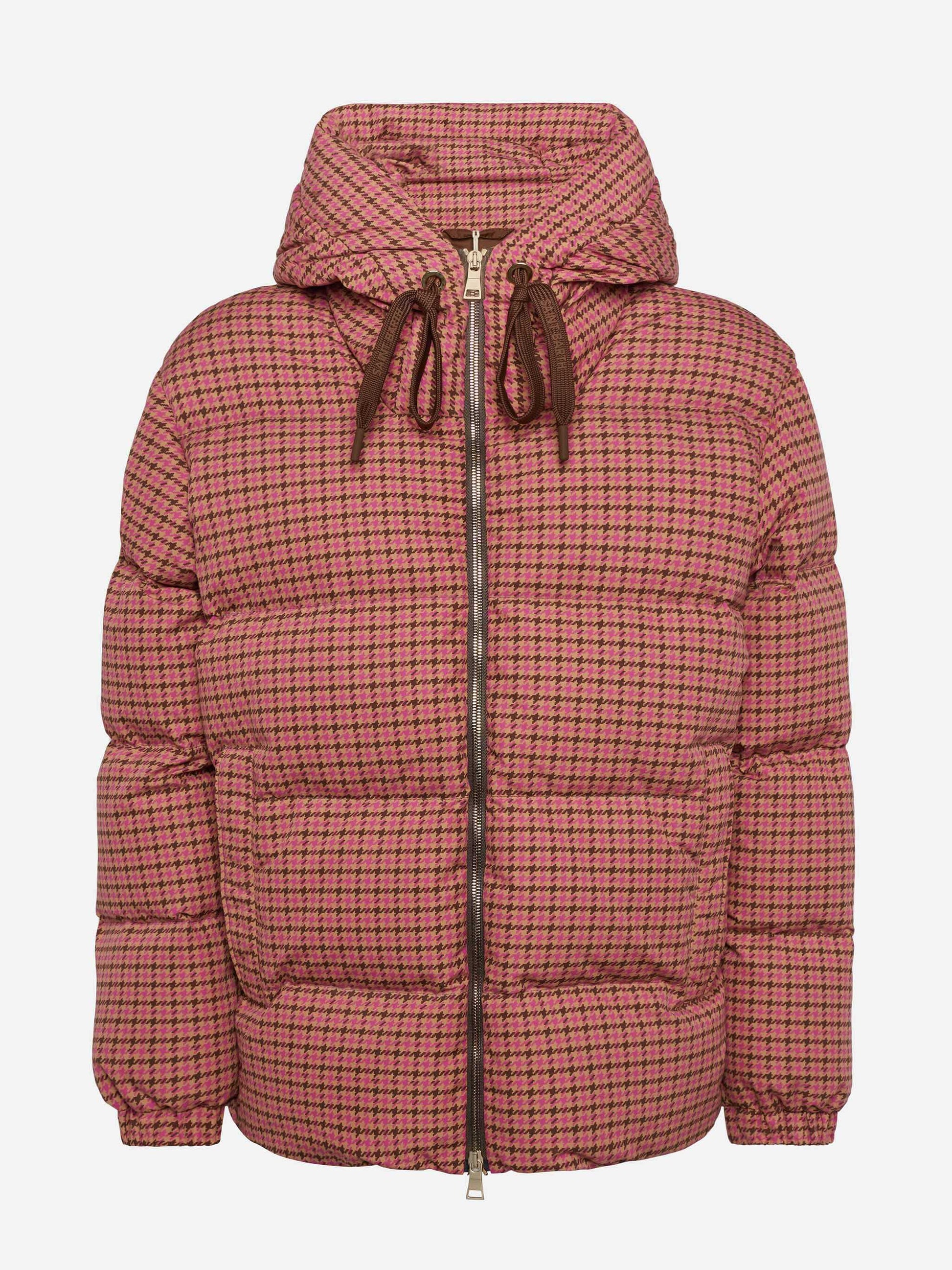 Hooded down padded jacket Geneve with pied de poul print - MC2 Saint Barth