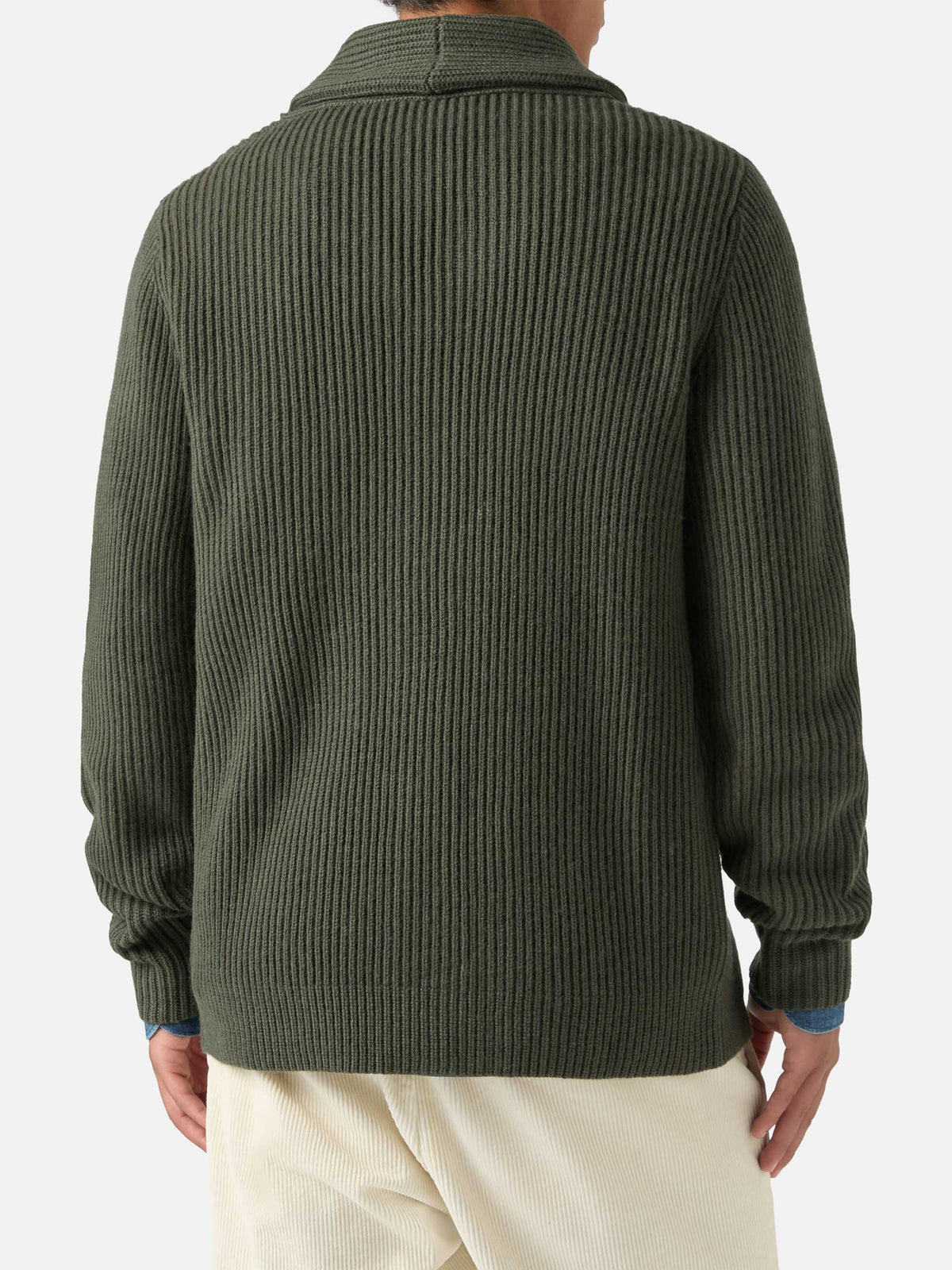 Cardigan en laine Green Glasgow avec col châle 