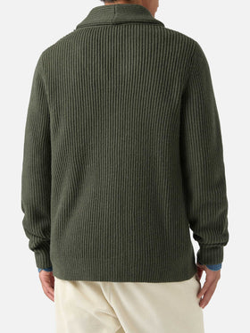 Cardigan en laine Green Glasgow avec col châle 