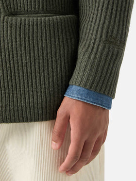 Cardigan en laine Green Glasgow avec col châle 