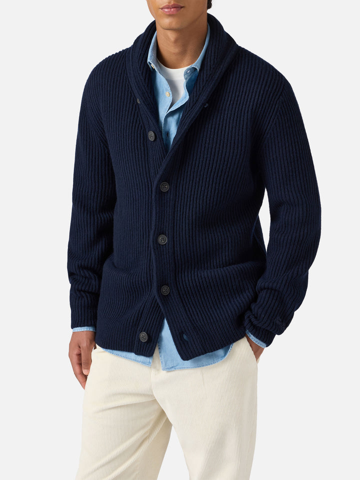 Navy blue wool cardigan Glasgow