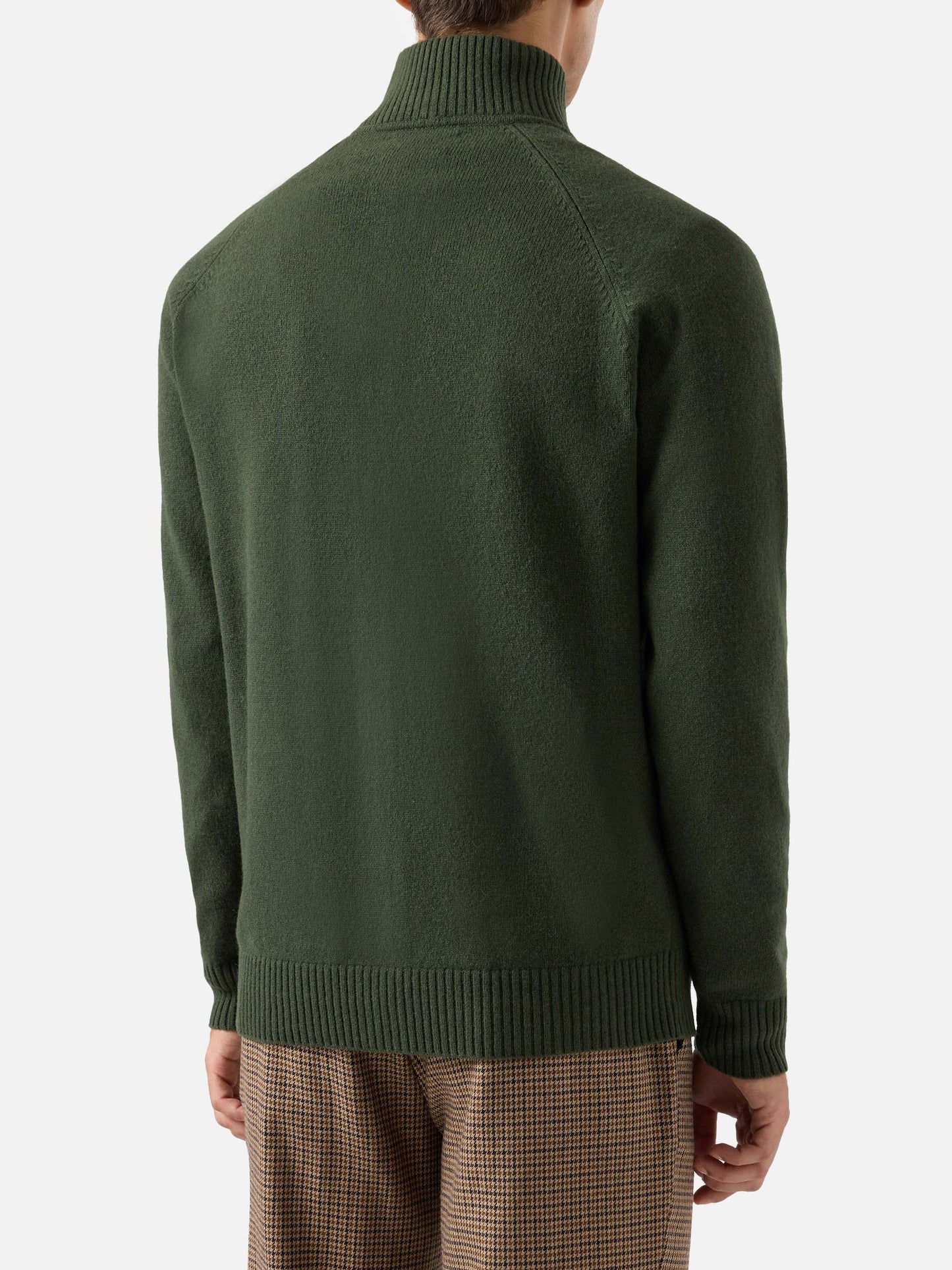 Military green wool cardigan Glasgow