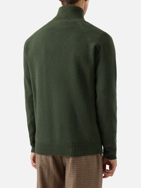 Military green wool cardigan Glasgow
