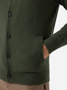 Military green wool cardigan Glasgow