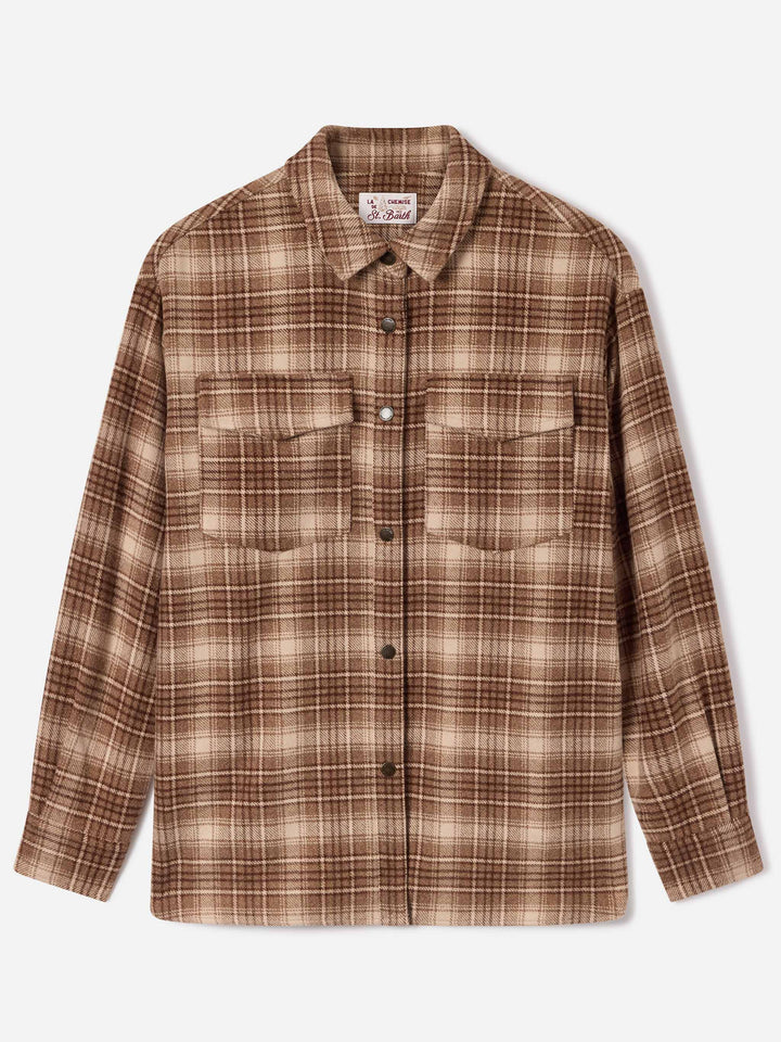 Surchemise en flanelle Cambry à motif tartan avec broderie logo 