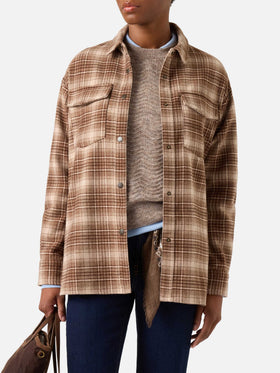 Cambry Flanell-Overshirt mit Tartanmuster und Logostickerei 