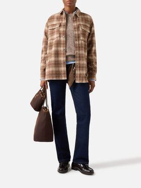 Cambry Flanell-Overshirt mit Tartanmuster und Logostickerei 