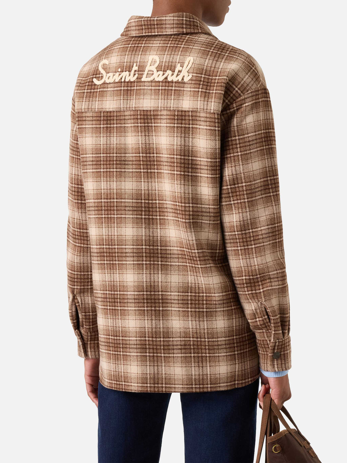 Cambry Flanell-Overshirt mit Tartanmuster und Logostickerei 
