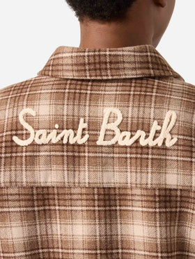 Cambry Flanell-Overshirt mit Tartanmuster und Logostickerei 