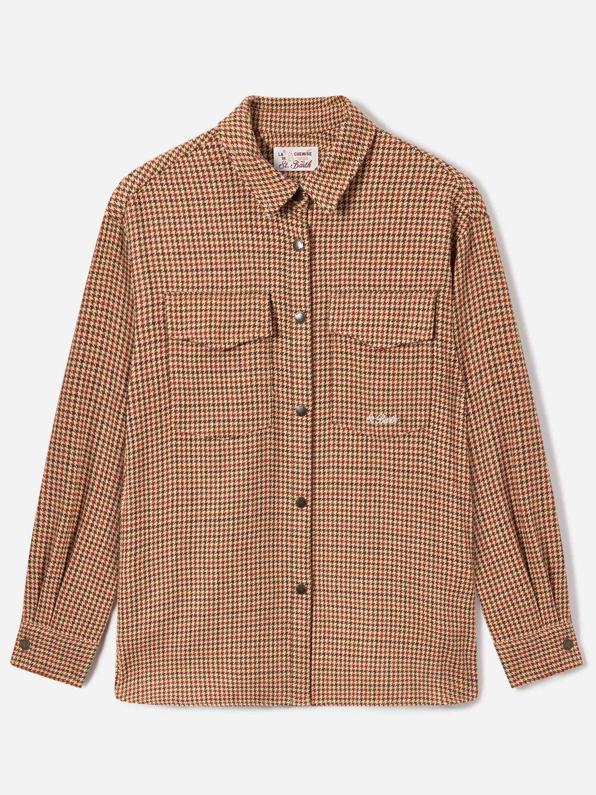 Cambry wool blend flannel overshirt with Mickey Mouse embroidery | Special edition