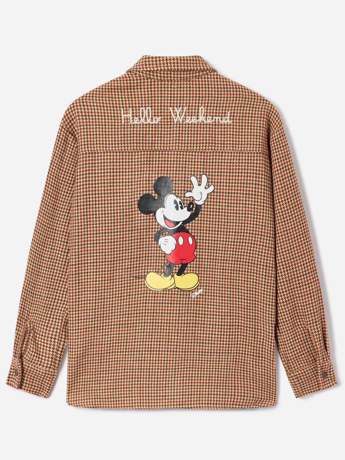 Cambry wool blend flannel overshirt with Mickey Mouse embroidery | Special edition